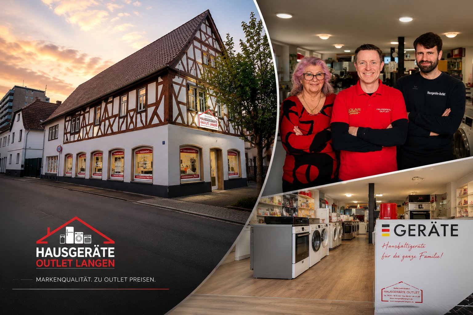 Hausgeräte Outlet Langen — Ladengeschäft in der Obergasse, unser Team und die Ausstellung